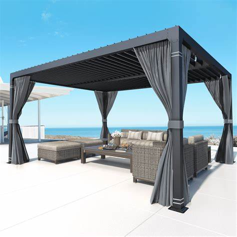 Aluminum Pergola 4X6m 6X7 10 Square Meters Terace with Blinds Window - Image 3