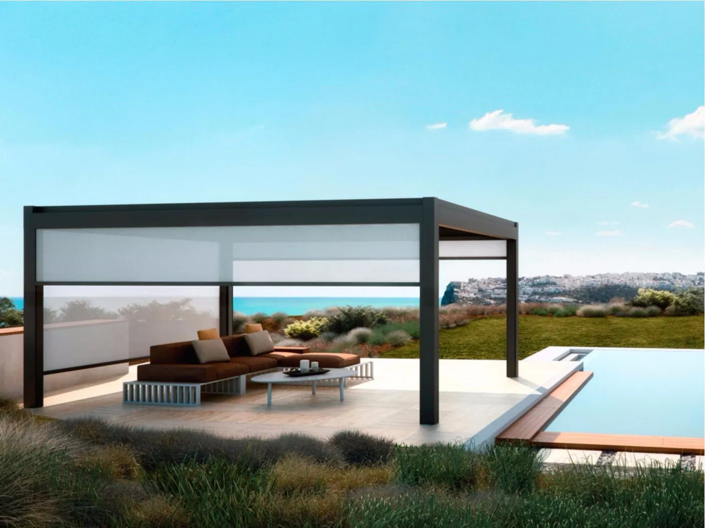 Aluminum Pergola 4X6m 6X7 10 Square Meters Terace with Blinds Window - Image 6