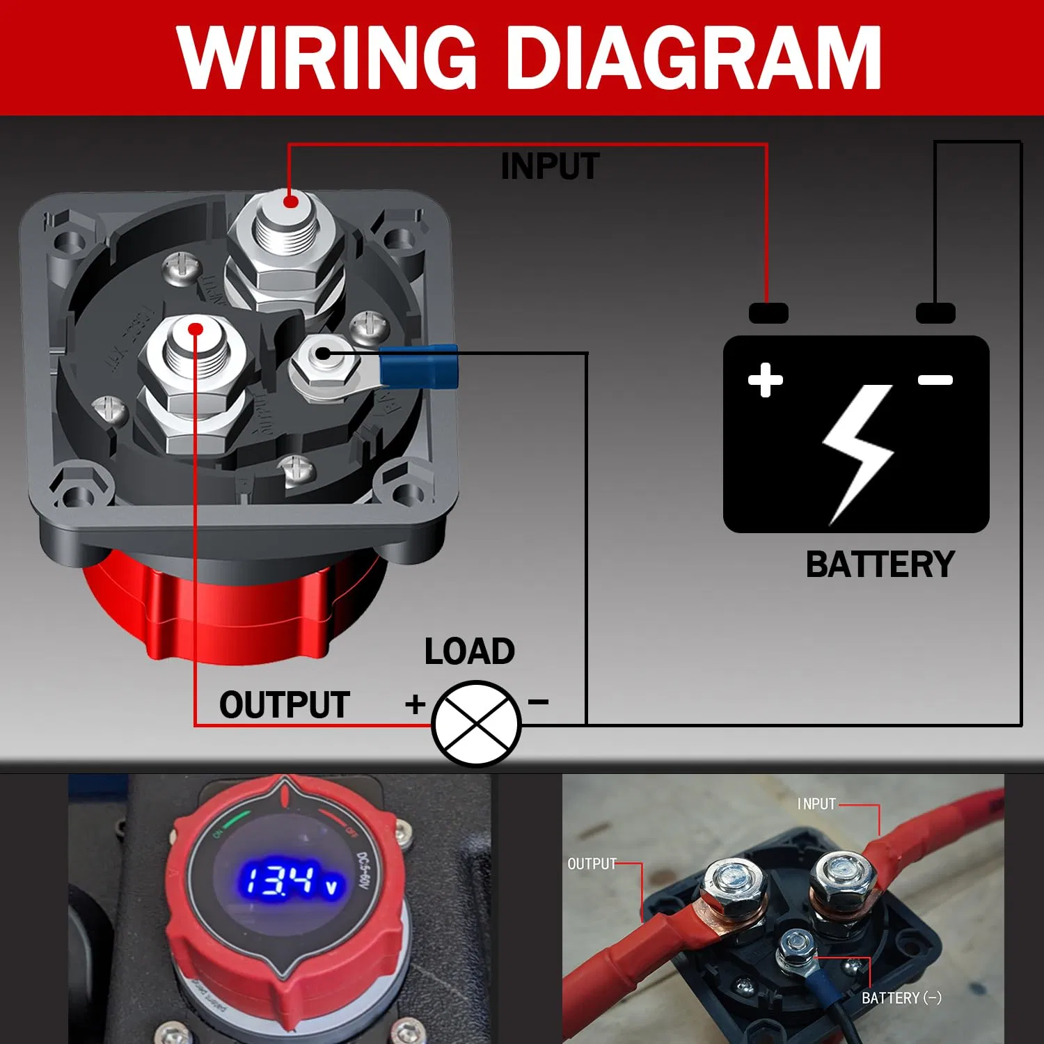 Car Battery Switch, Battery Power Cutting, Main Switch Disconnect, Isolator with Protruding Ear Room, Car on/off Kit - Image 3