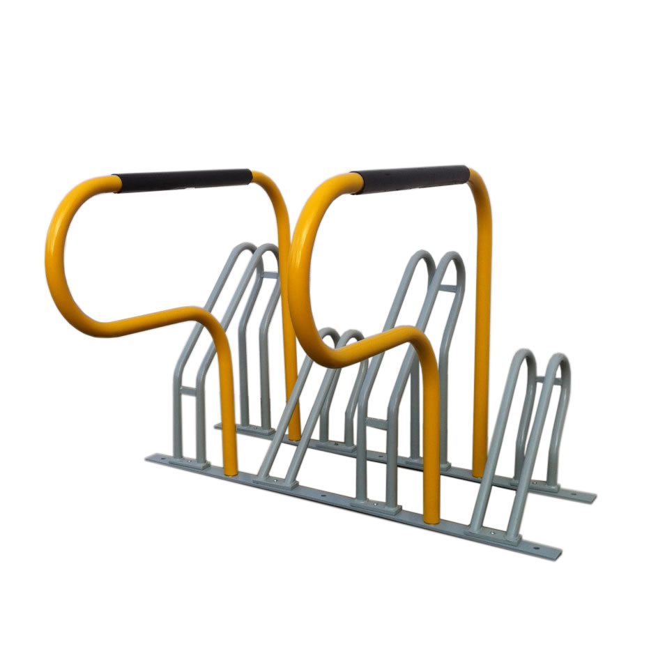 Commercial Inverted Wide Loop U Hoop 2 Bike Double Sided Heavy Duty Hitching Post in Ground Mount Bike Parking Rack