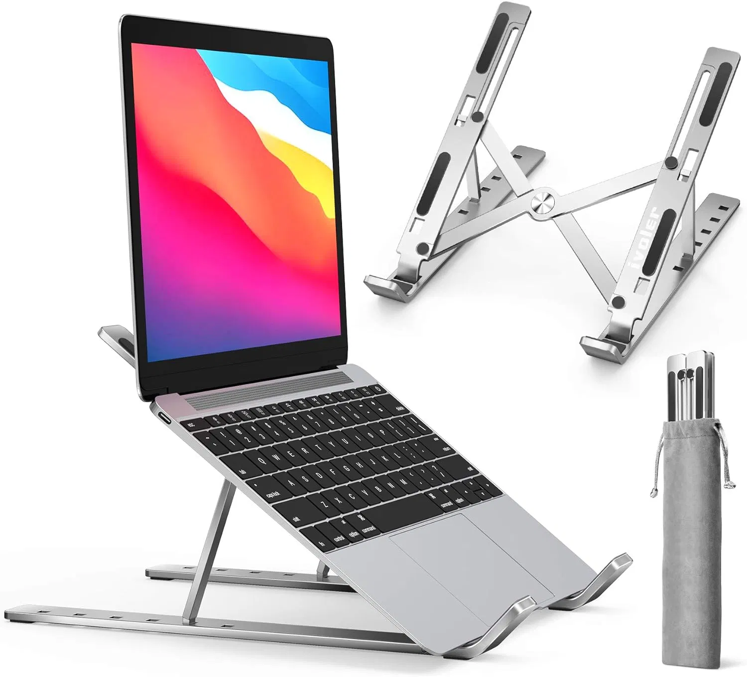 Computer Notebook Holder Home Office Vertical Portable Foldable Adjustable Aluminum Laptop Stand