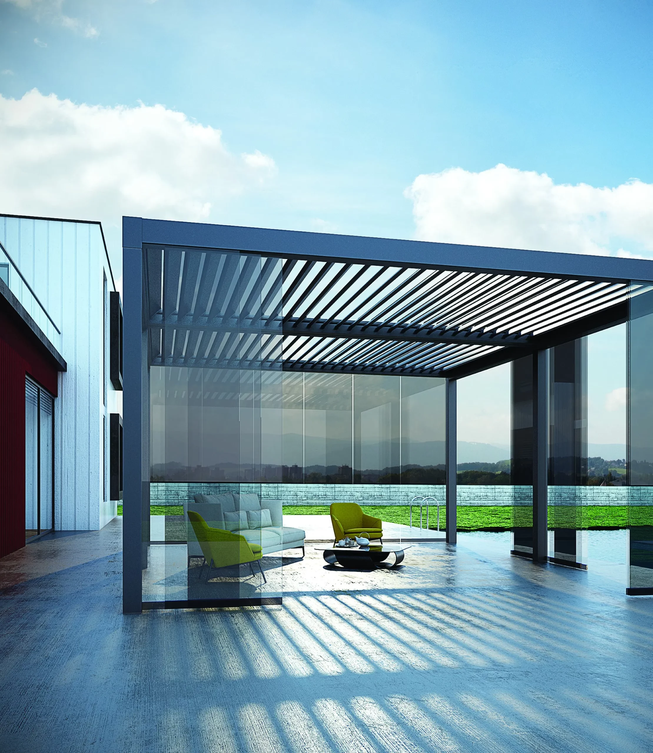 Custom Design Outdoor Louvered Pergola 10' X 13' Aluminum Outdoor Deck Garden Patio Gazebo with Adjustable Roof - Image 2