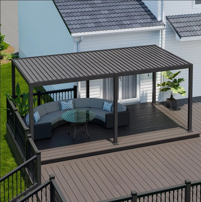 Custom Design Outdoor Louvered Pergola 10' X 13' Aluminum Outdoor Deck Garden Patio Gazebo with Adjustable Roof