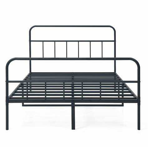 Customized Black Minimalist Steel Ribs Queen Double Size Strong Metal Bed Frame Load Capacity - Image 2