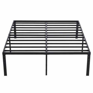 Customized Black Minimalist Steel Ribs Queen Double Size Strong Metal Bed Frame Load Capacity