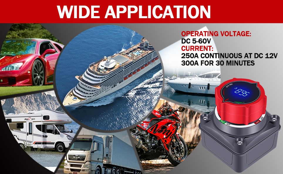 Digital Display Battery Power-off Switch, High Current Switch, Yacht RV Solar Equipment Switch, Battery Isolator - Image 2
