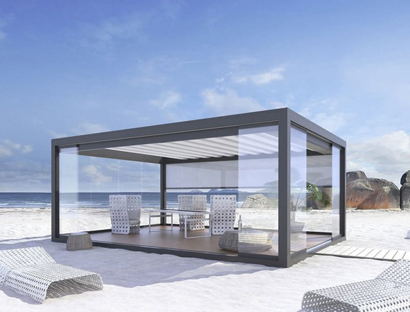 High Quality Aluminum Patio Gazebo Sunshade Waterproof Louver Roof Outdoor Pergola - Image 2