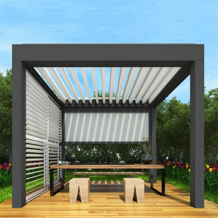 High Quality Aluminum Patio Gazebo Sunshade Waterproof Louver Roof Outdoor Pergola