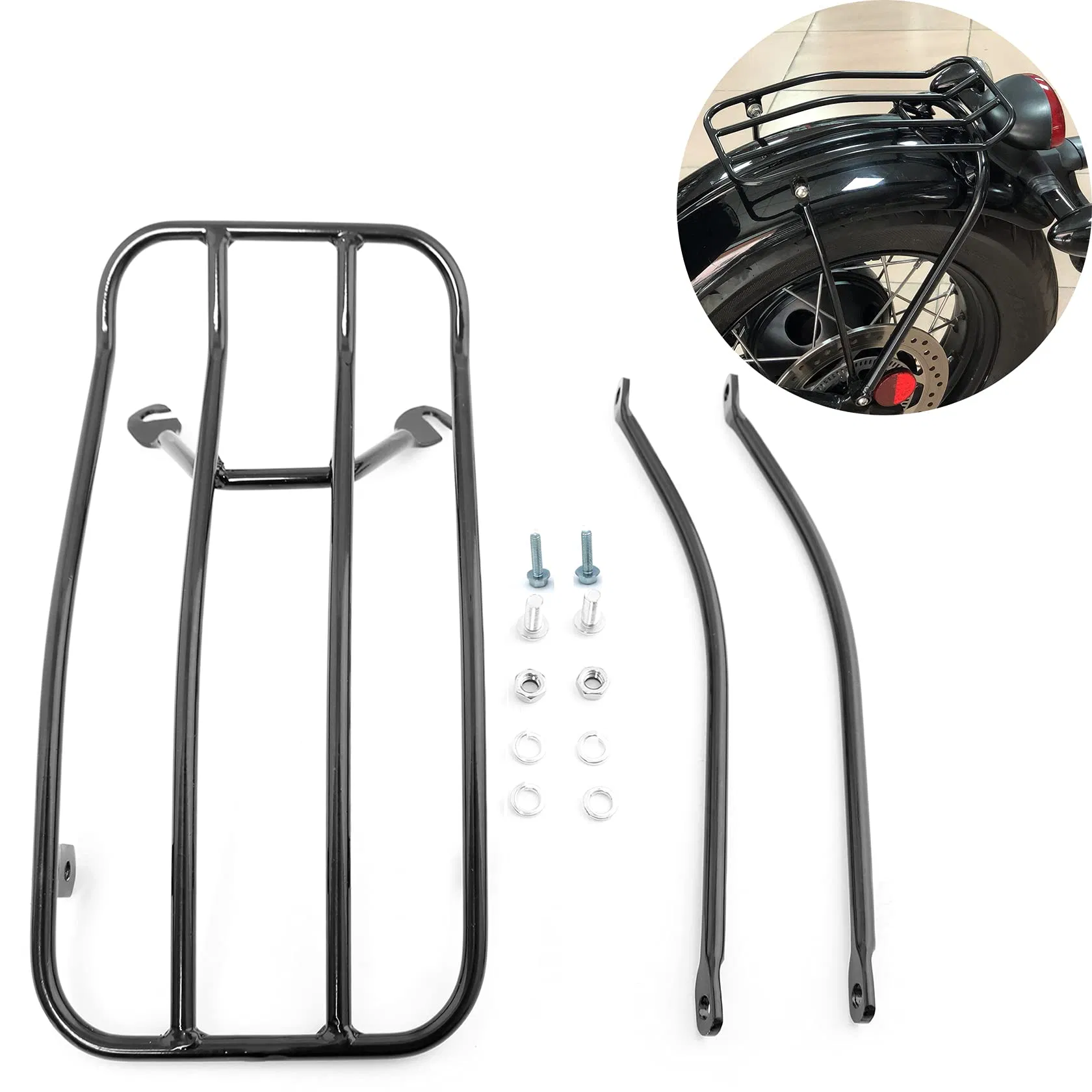 Motorcycle Black Rear Fender Solo Seat Luggage Rack Support for Harley XL Sportsters Iron 48 883 XL1200 2004 -up - Image 4