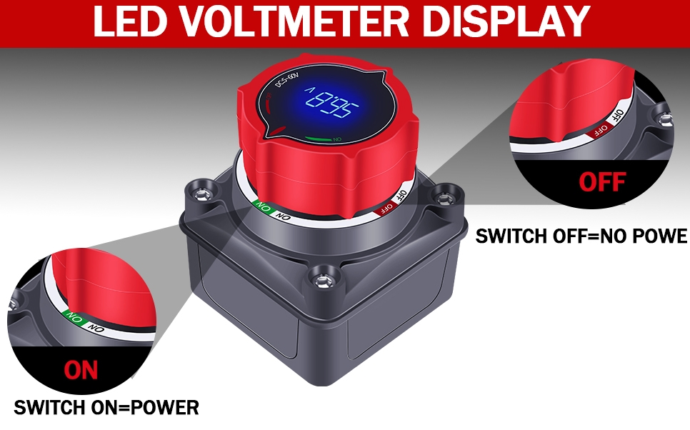 Special Offer High Current Yacht Power-off Switch, Car Battery Embedded Dual Battery Power Protection Knob Switch - Image 6