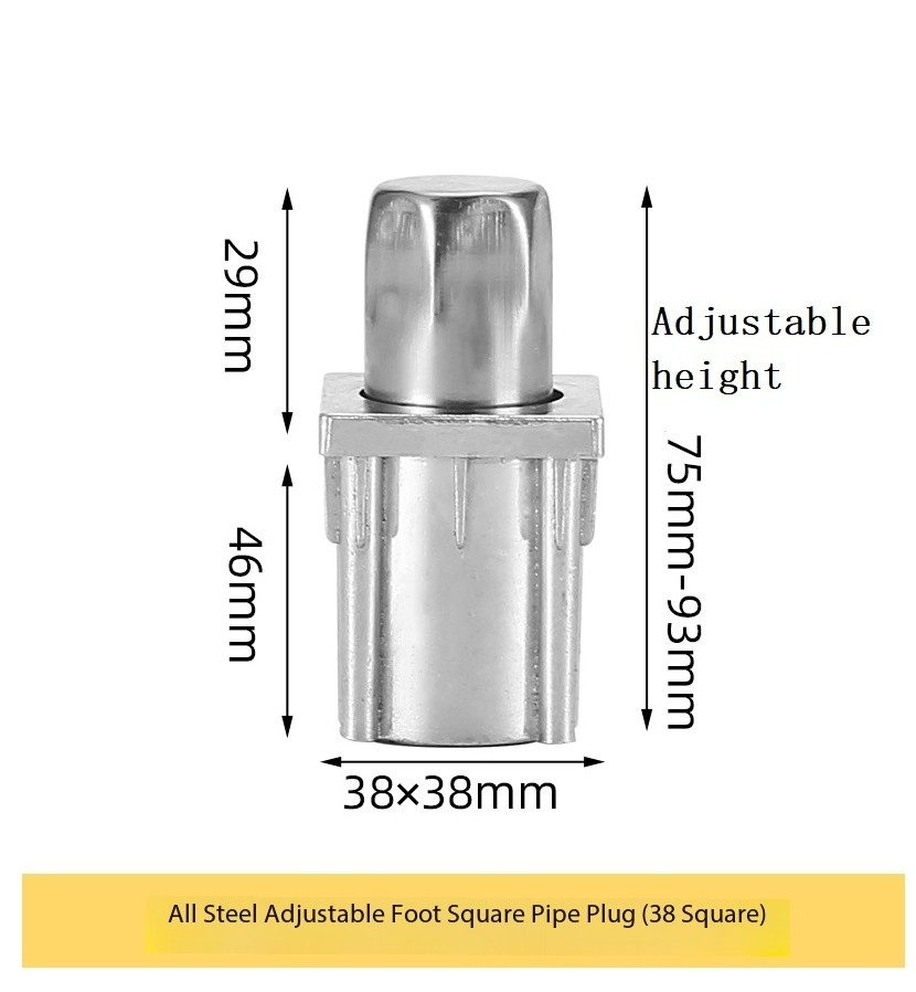 Square Circular Stainless Steel Die-Casting Adjustable Hexagonal Foot Insert - Image 4