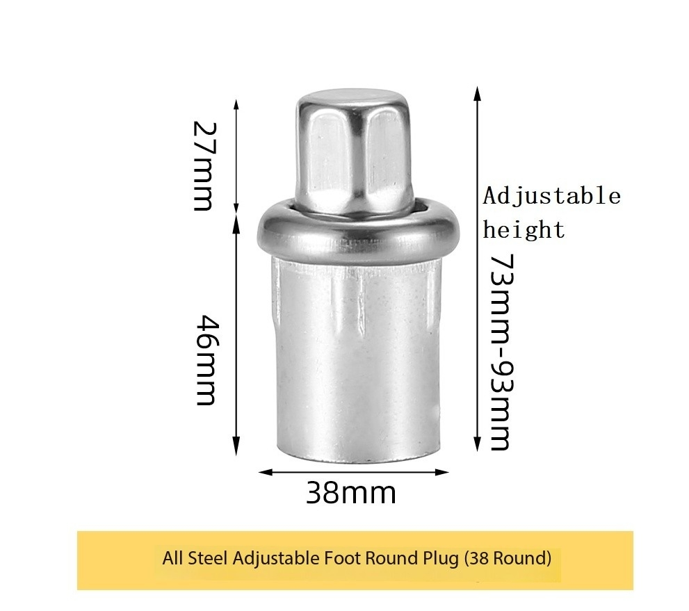 Square Circular Stainless Steel Die-Casting Adjustable Hexagonal Foot Insert - Image 6