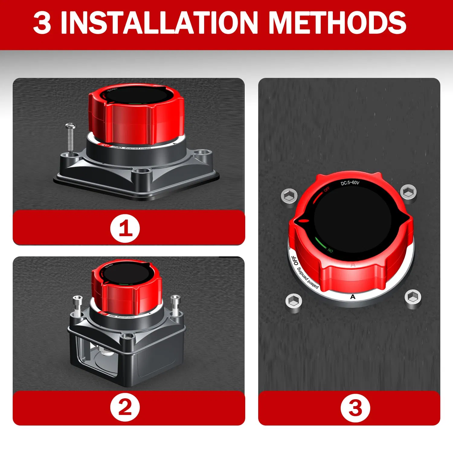 Yistar Car Battery Power-off Switch, Yacht RV Power Main Switch, High-Power Leak Proof Battery Switch - Image 2
